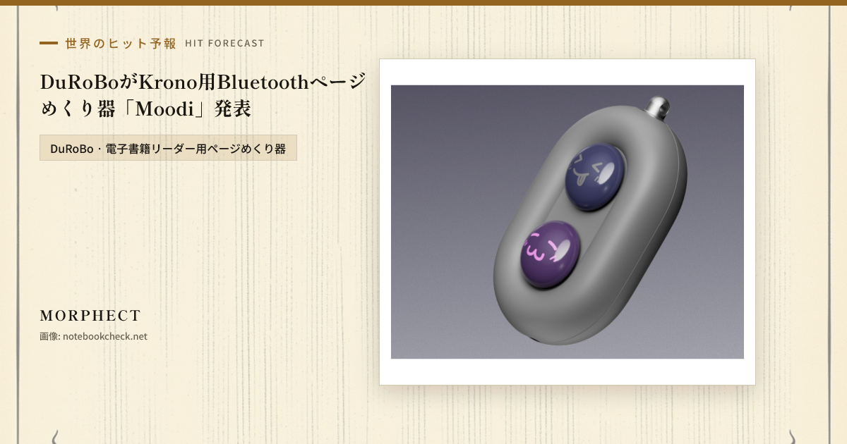 DuRoBo Moodi Bluetooth page turnerの紹介カード